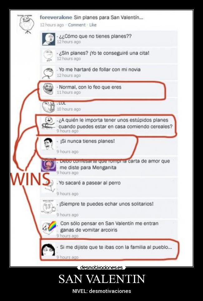 SAN VALENTIN - NIVEL: desmotivaciones