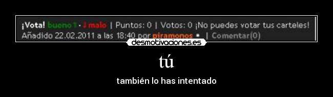tú - también lo has intentado