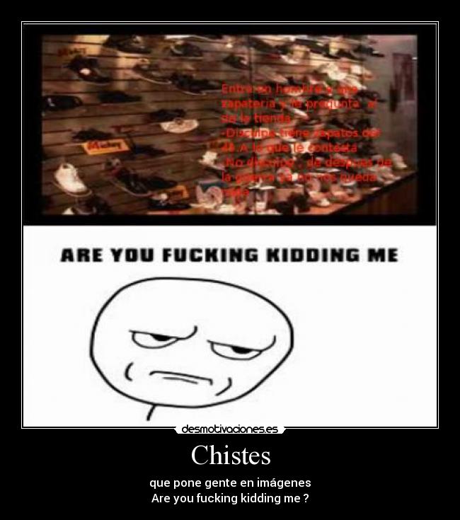Chistes -  que pone gente en imágenes 
Are you fucking kidding me ?
