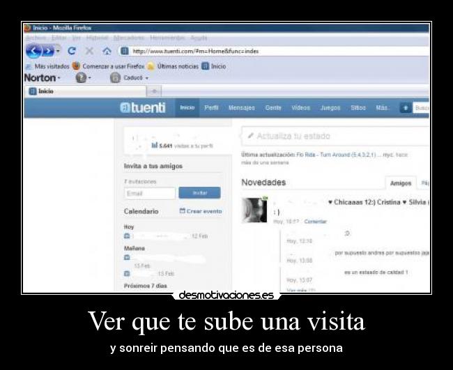 Ver que te sube una visita -