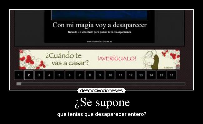 ¿Se supone - que tenías que desaparecer entero?