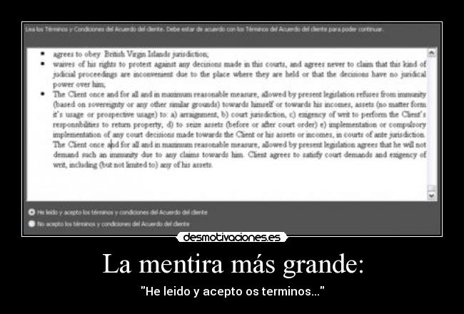 La mentira más grande: -