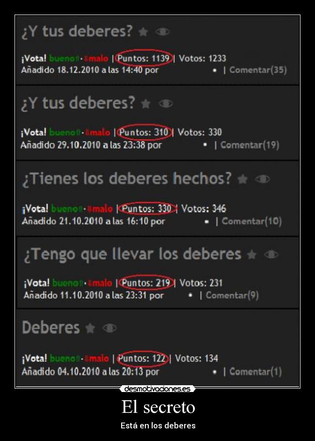 El secreto - Está en los deberes