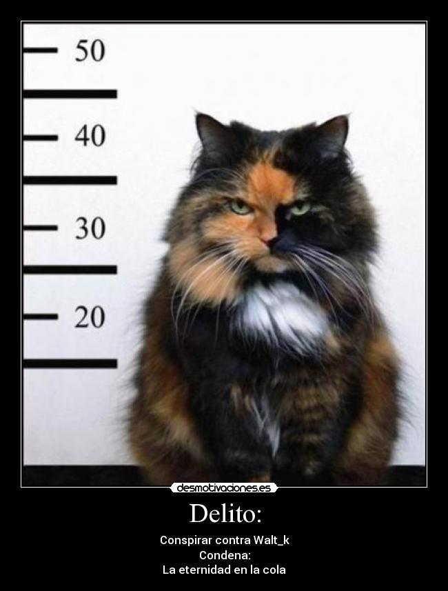Delito: - Conspirar contra Walt_k
Condena:
La eternidad en la cola