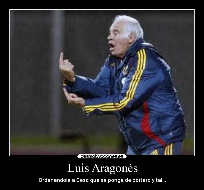 Luis Aragonés - Ordenandole a Cesc que se ponga de portero y tal...
