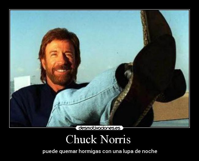 Chuck Norris - puede quemar hormigas con una lupa de noche