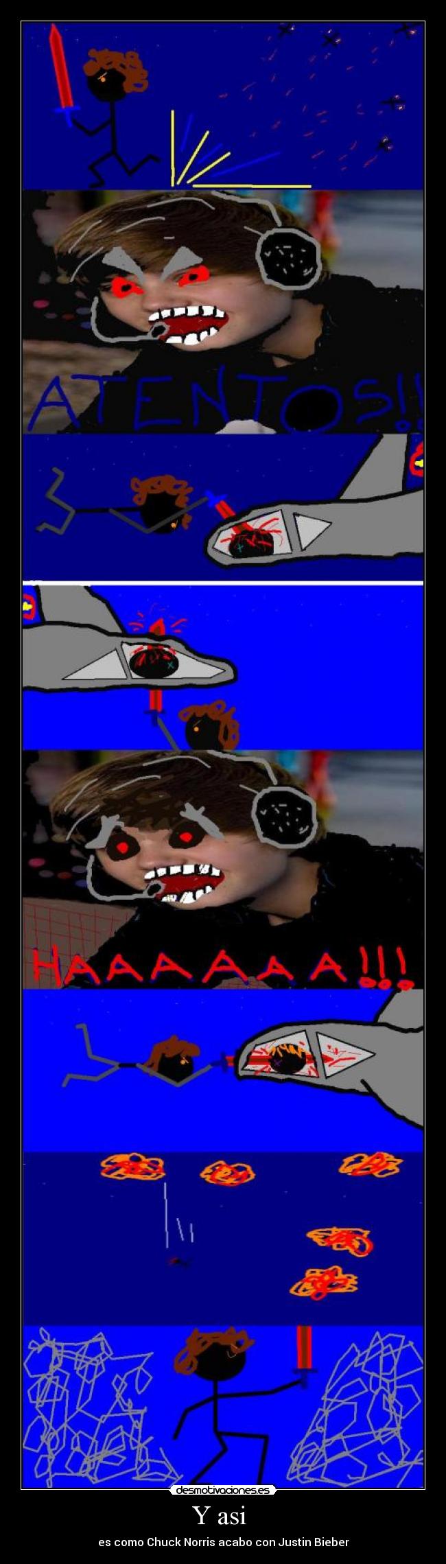 Y asi - es como Chuck Norris acabo con Justin Bieber