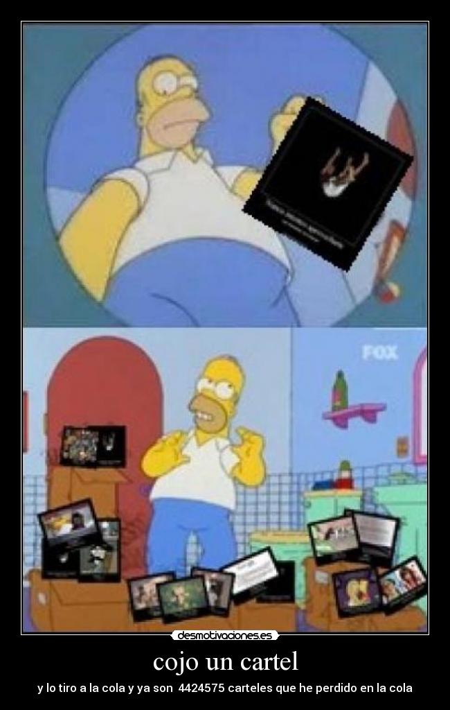 cojo un cartel -