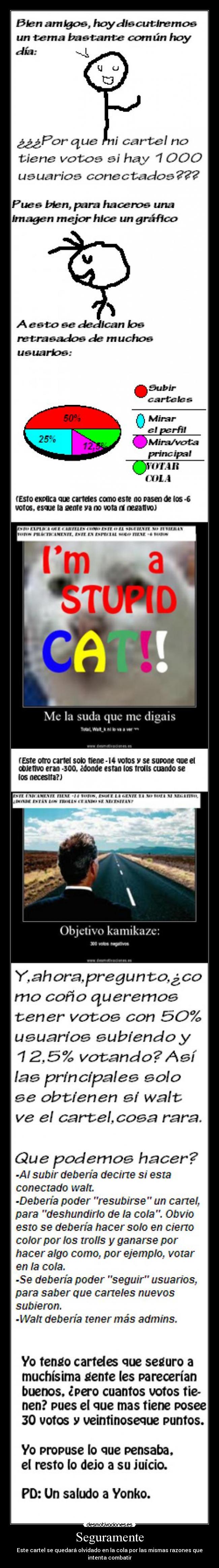 Seguramente - Este cartel se quedará olvidado en la cola por las mismas razones que
intenta combatir