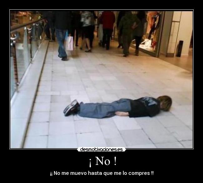 ¡ No ! - ¡¡ No me muevo hasta que me lo compres !!