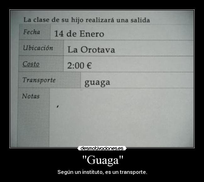 Guaga - Según un instituto, es un transporte.