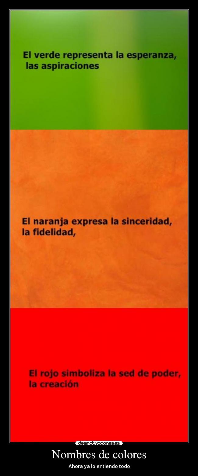 Nombres de colores - Ahora ya lo entiendo todo