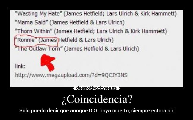 ¿Coincidencia? - Solo puedo decir que aunque DIO haya muerto, siempre estará ahi