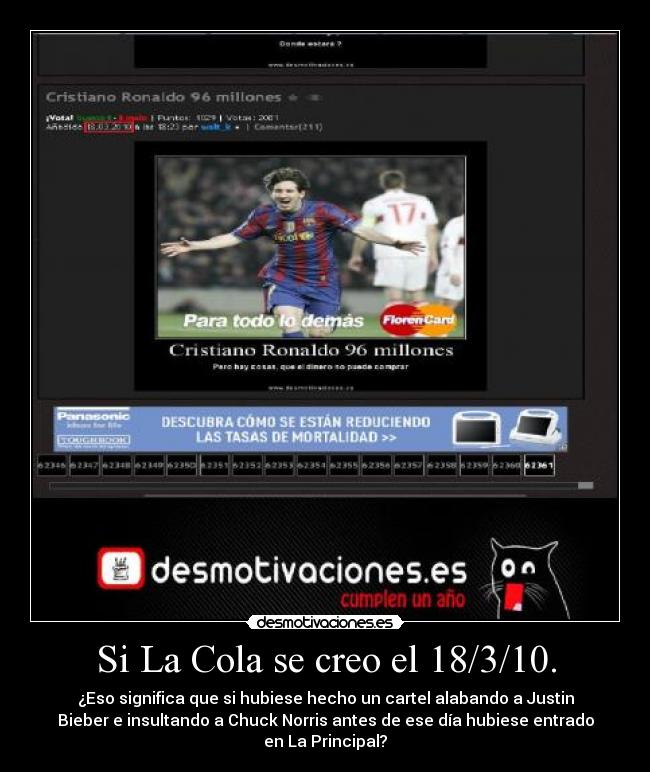 Si La Cola se creo el 18/3/10. - 
