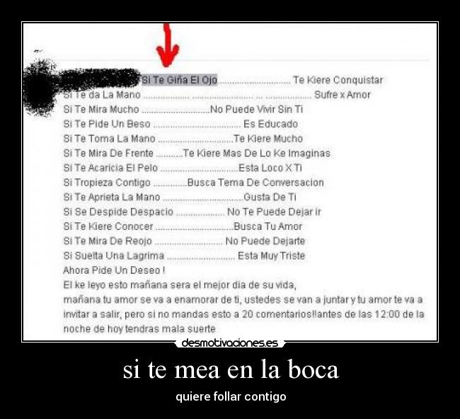 si te mea en la boca - quiere follar contigo