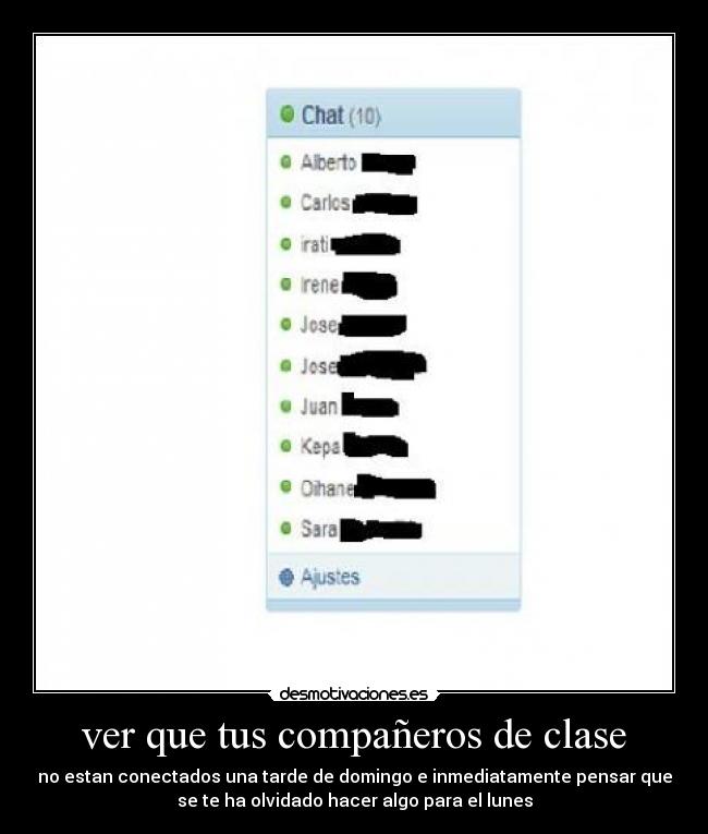 ver que tus compañeros de clase -