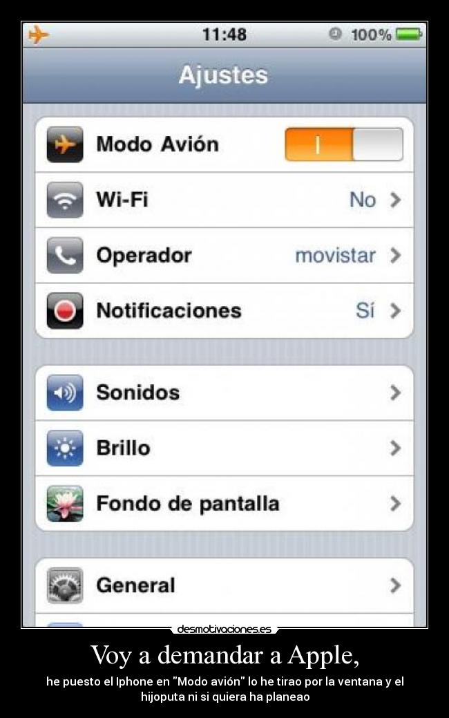 Voy a demandar a Apple, -