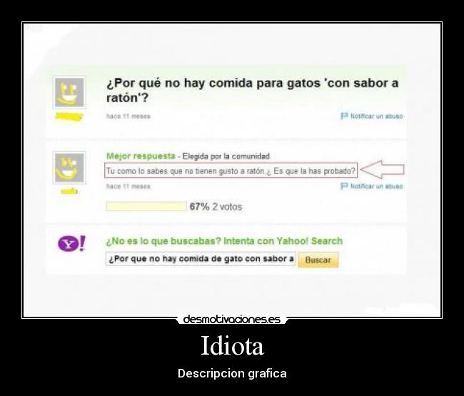 Idiota - Descripcion grafica