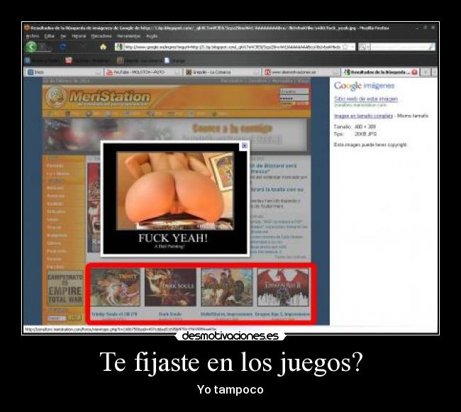 Te fijaste en los juegos? - Yo tampoco