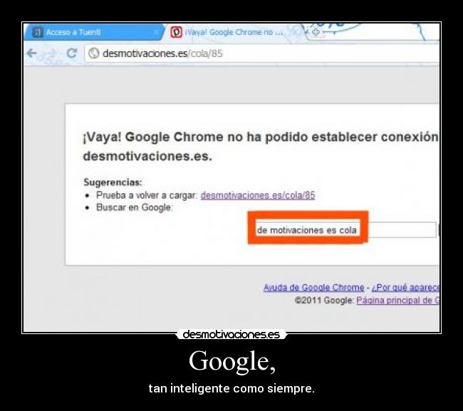 Google, - tan inteligente como siempre.