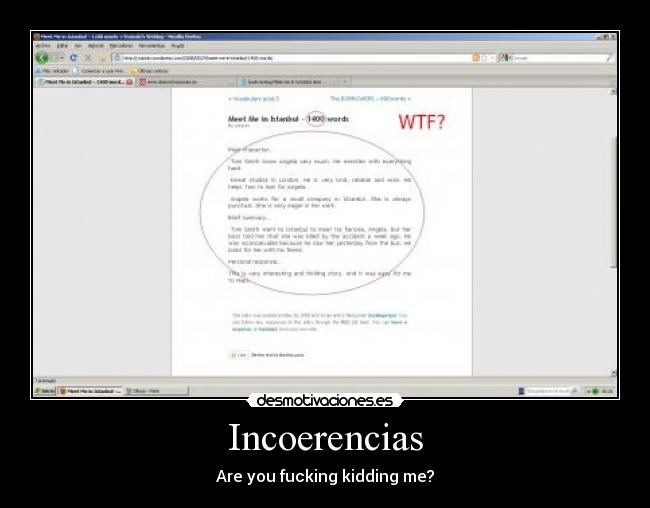 Incoerencias - Are you fucking kidding me?