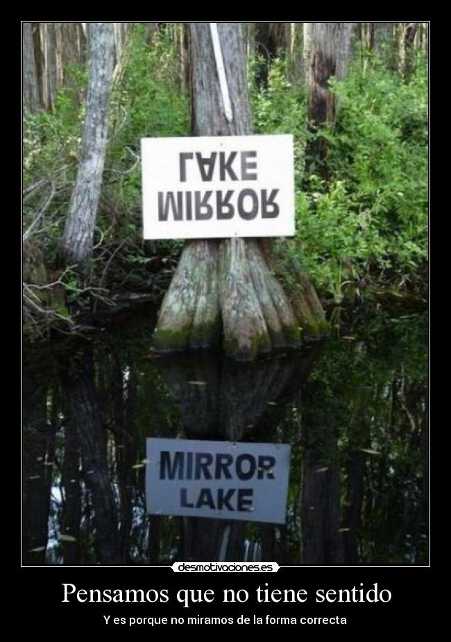 Pensamos que no tiene sentido - Y es porque no miramos de la forma correcta