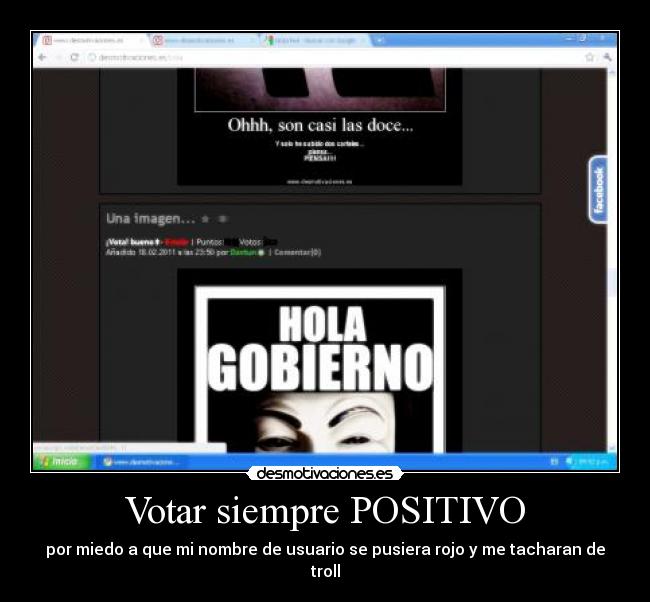 Votar siempre POSITIVO - 