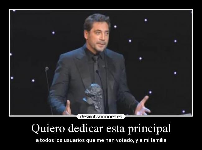 Quiero dedicar esta principal - 