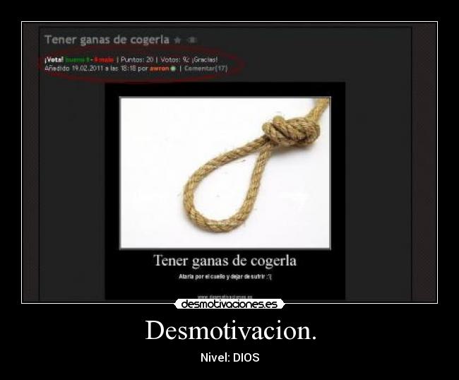 Desmotivacion. -