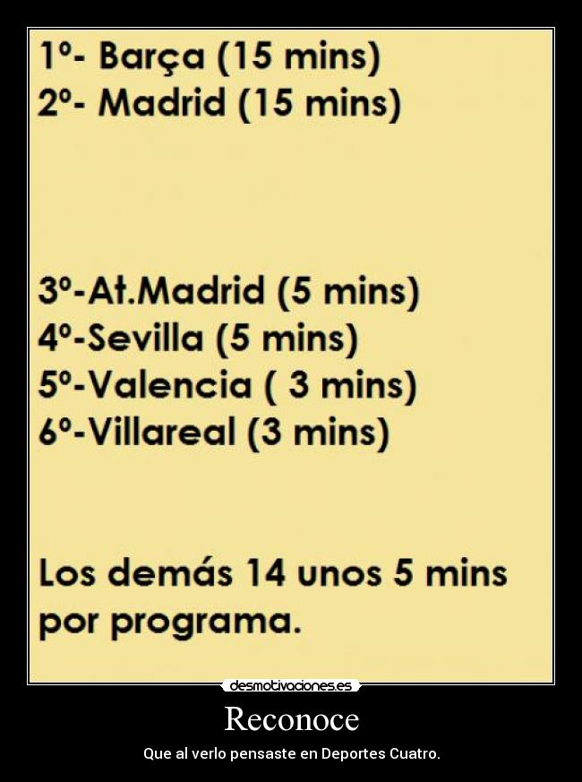 Reconoce - Que al verlo pensaste en Deportes Cuatro.