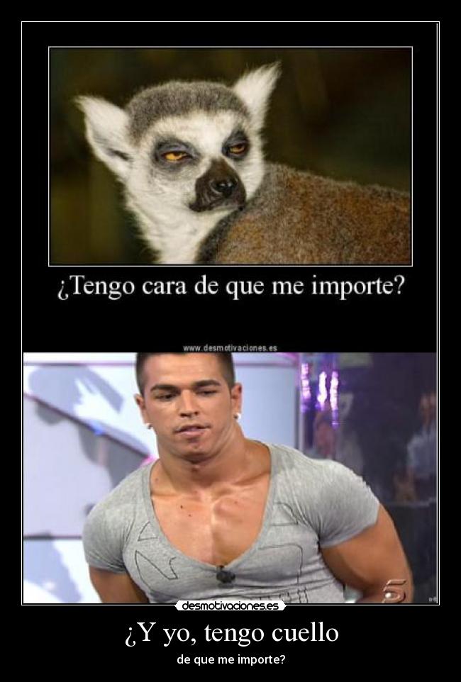 ¿Y yo, tengo cuello - de que me importe?