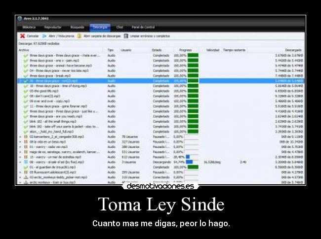 Toma Ley Sinde - Cuanto mas me digas, peor lo hago.