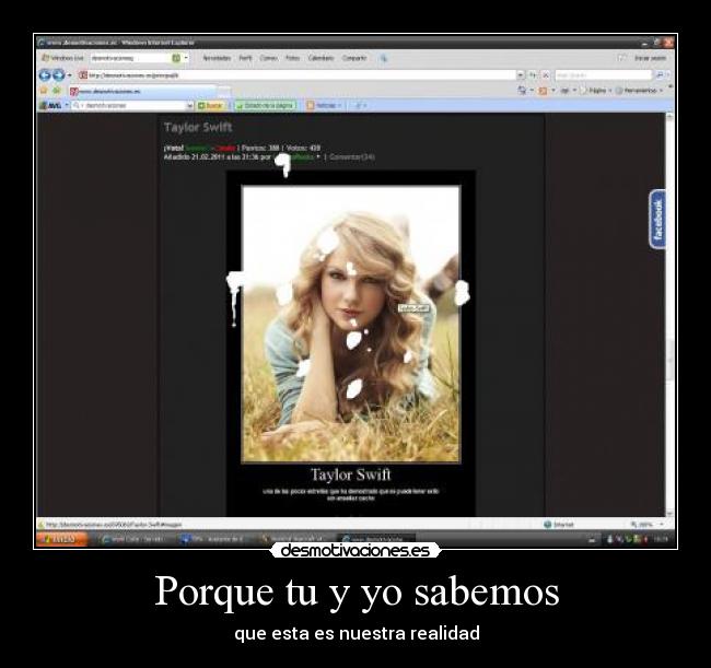 Porque tu y yo sabemos - que esta es nuestra realidad