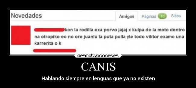 CANIS - Hablando siempre en lenguas que ya no existen