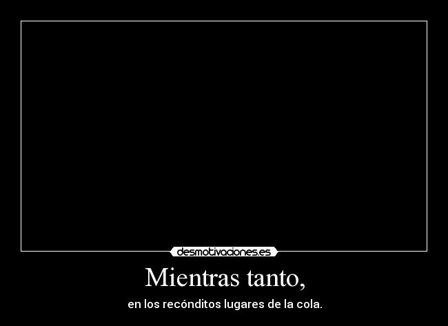 Mientras tanto, - en los recónditos lugares de la cola.