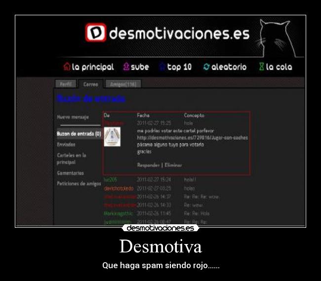 Desmotiva - Que haga spam siendo rojo......