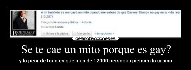 Se te cae un mito porque es gay? -