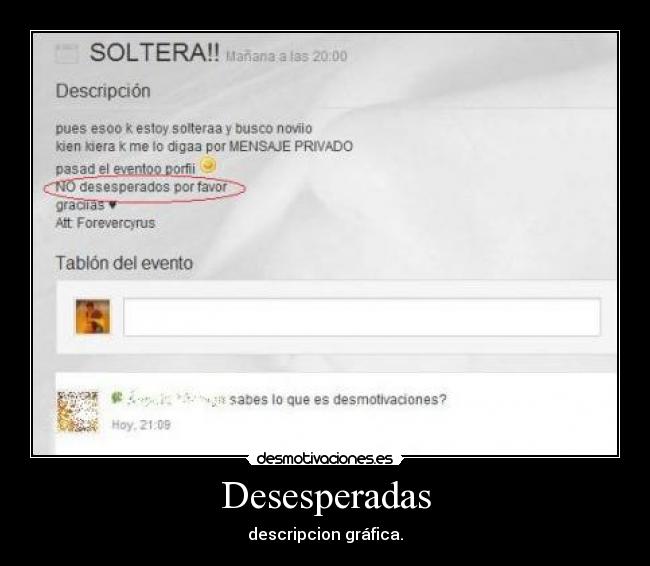 Desesperadas - descripcion gráfica.