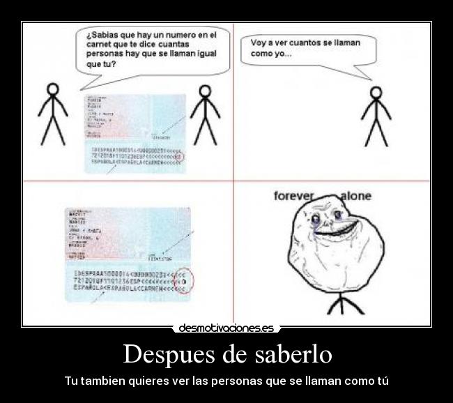 Despues de saberlo - Tu tambien quieres ver las personas que se llaman como tú