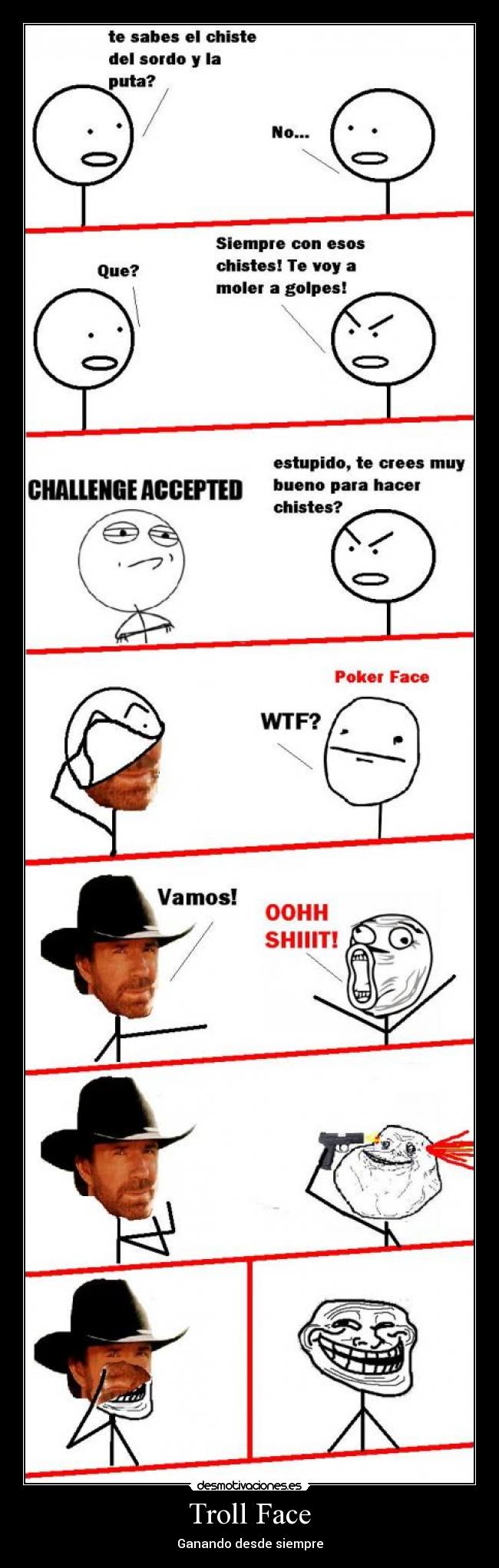 carteles chuck norris troll face forever alone lol poker face challenge accepted desmotivaciones