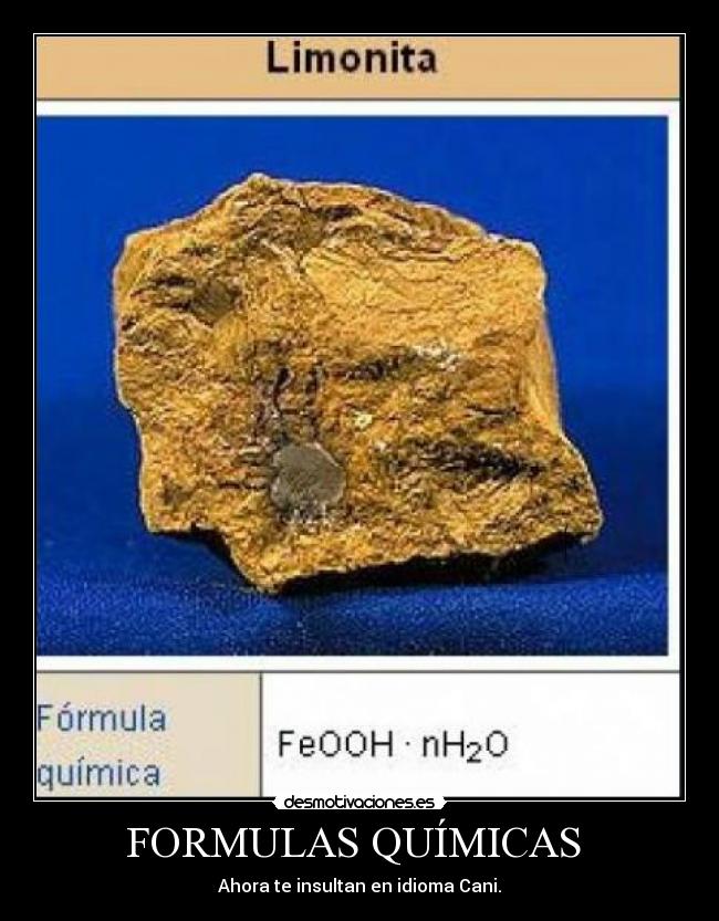 FORMULAS QUÍMICAS  - Ahora te insultan en idioma Cani.