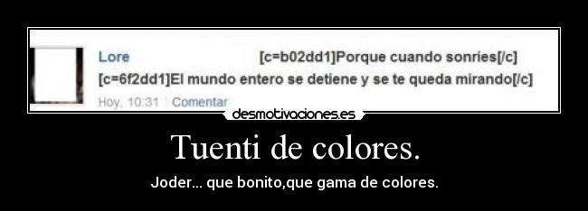 Tuenti de colores. -