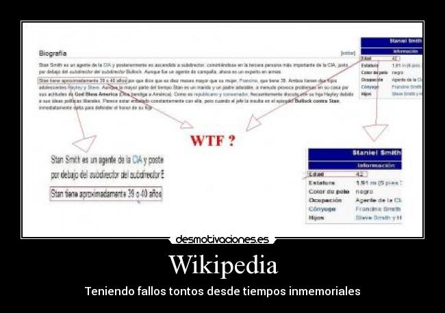 Wikipedia - Teniendo fallos tontos desde tiempos inmemoriales