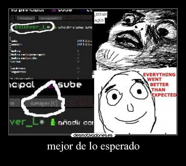 mejor de lo esperado -