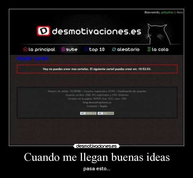 Cuando me llegan buenas ideas -