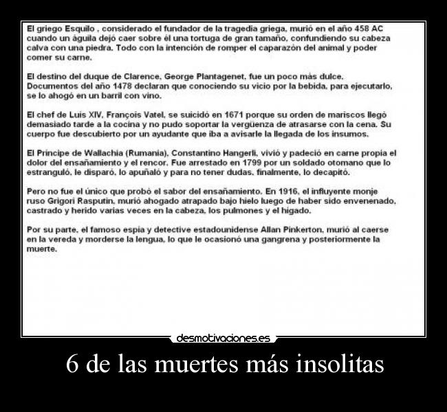 6 de las muertes más insolitas -