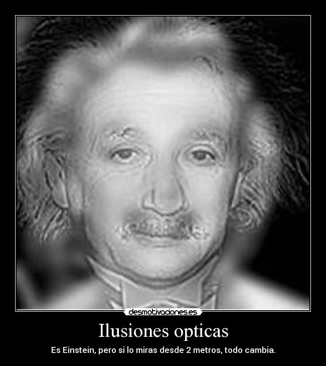 Ilusiones opticas - Es Einstein, pero si lo miras desde 2 metros, todo cambia.