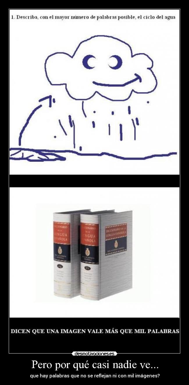 Pero por qué casi nadie ve... - que hay palabras que no se reflejan ni con mil imágenes?