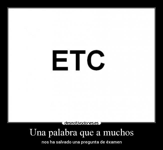 Una palabra que a muchos - nos ha salvado una pregunta de éxamen