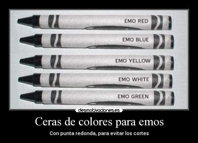 Ceras de colores para emos - Con punta redonda, para evitar los cortes
